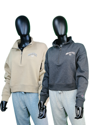 Womens 1/4 Zip Triumph Fleece Crop Top